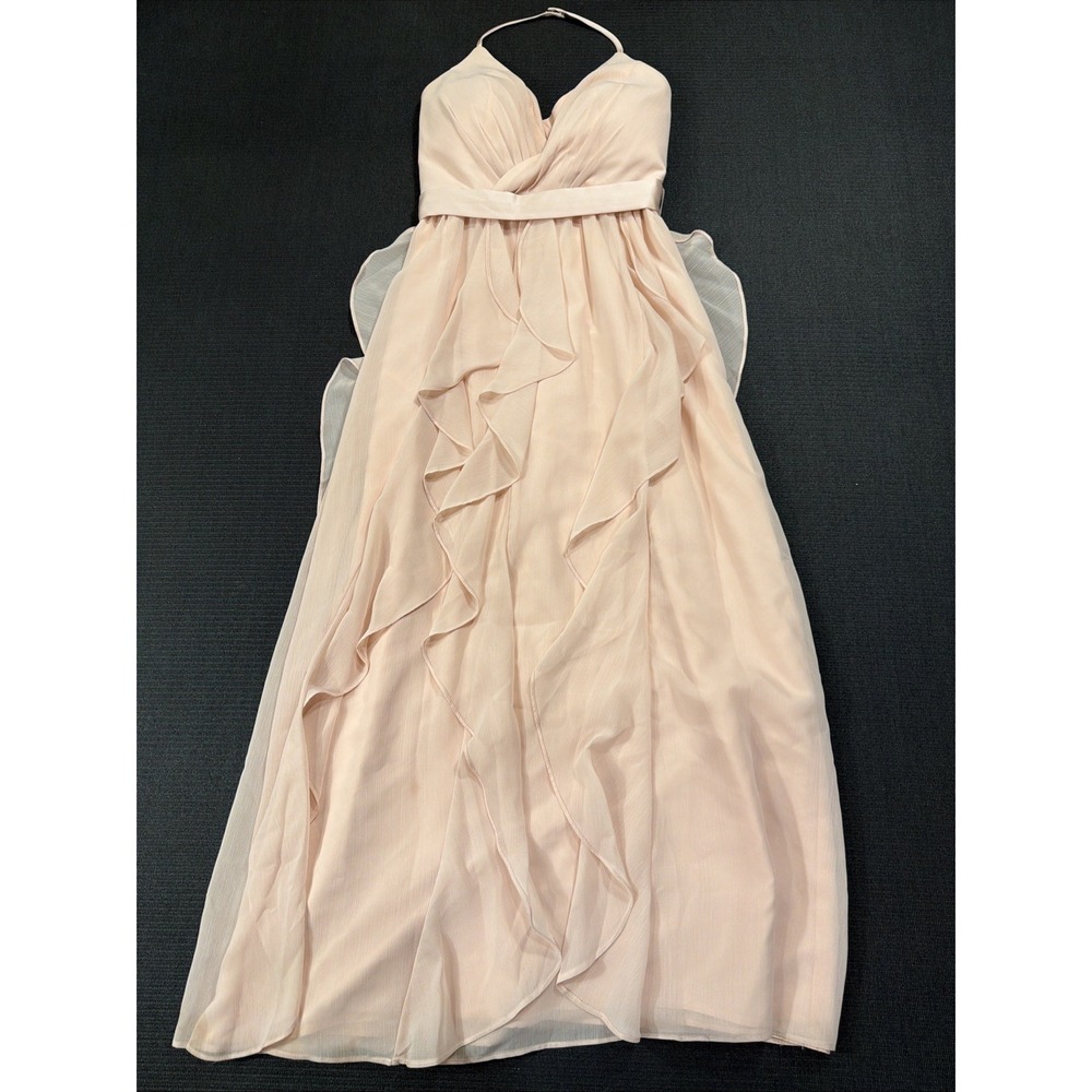 Vera Wang VW360326 Long Pink Chiffon‎ Halter Gown Size 6 Formal Evening Prom